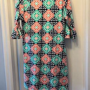 Tracy Negoshian print cotton/elastane fabric XL dress in good condition